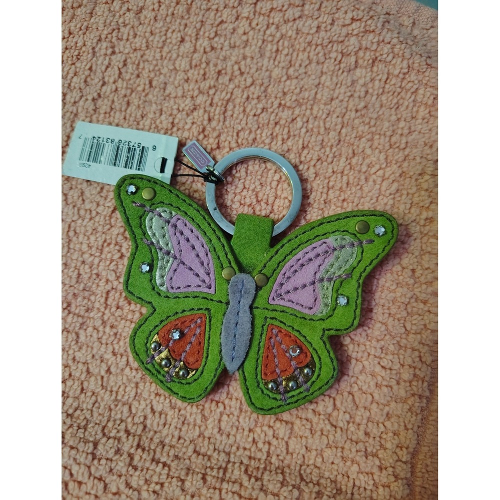 Coach Vintage Butterfly Charm - Suede, leather, silver hardware - Rare - Picture 4 of 9